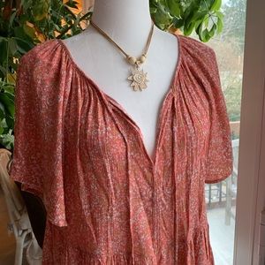 Rewind Boho Floral Peasant Top Blouse Sz M NWT